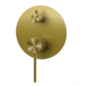 Wasserzeichen, verdecktes Wasserhahnventil, geb&uuml;rstetes Gold, fingerabdrucksicher, Duschmischer mit 2-Wege-Umsteller, eingebettetem Duschk&ouml;rper