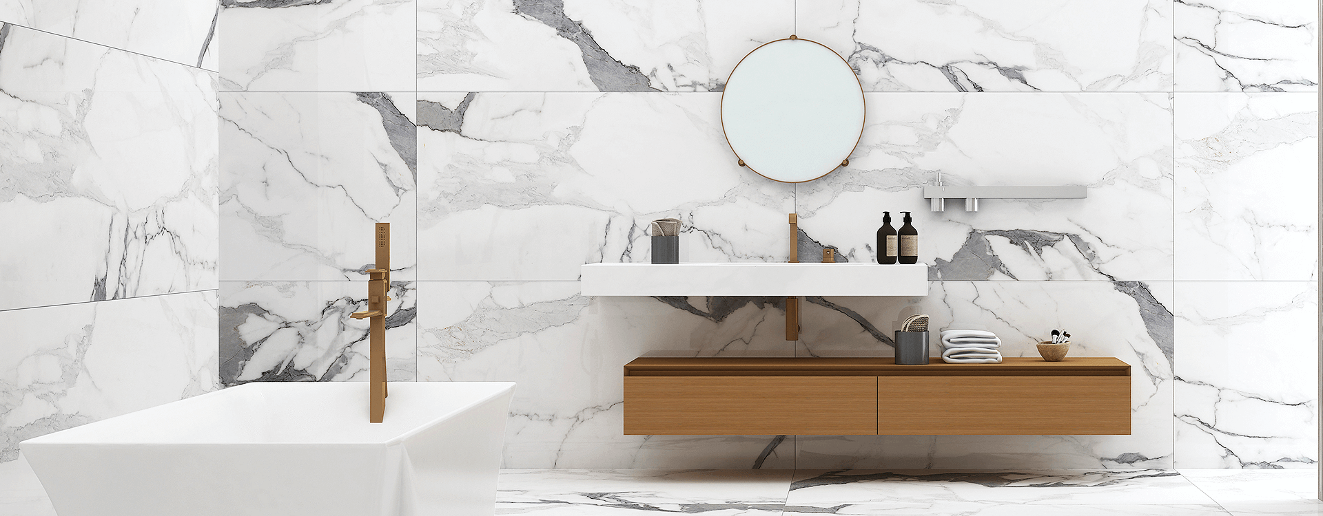 Tocador de ba&ntilde;o de m&aacute;rmol moderno