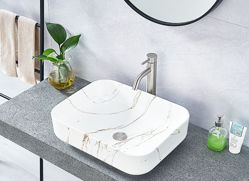 Elegante lavabo de m&aacute;rmol