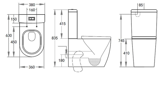 Factory Wc Sanit&auml;rartikel P Trap Kommode Wasserklosett Badezimmer Zweiteilige Tornado-Toilettensch&uuml;ssel aus Keramik