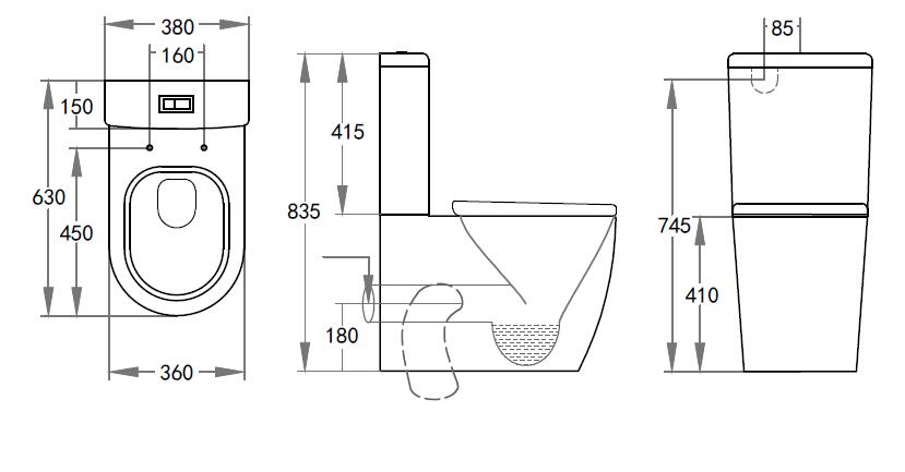 工場トイレ衛生陶器 P トラップ大便器水クローゼット浴室セラミックツーピーストルネード便器